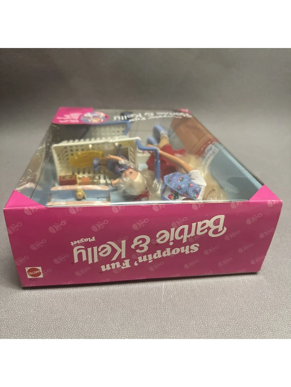 1995 Shoppin’ Fun Barbie & Kelly Playset Mattel #15756 Shopping Cart & Groceries